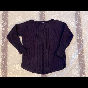 Chaps Cable Knit Sweater in Deep Plum. - Size M